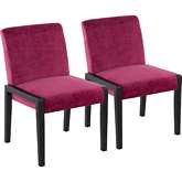 Carmen Dining Chair in Black Wood & Crushed Hot Pink Velvet (Set of 2)